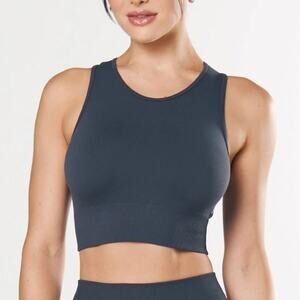 SECONDLEFT Seamless Cropped Sports Bra - Color Blueberry - Size Medium
